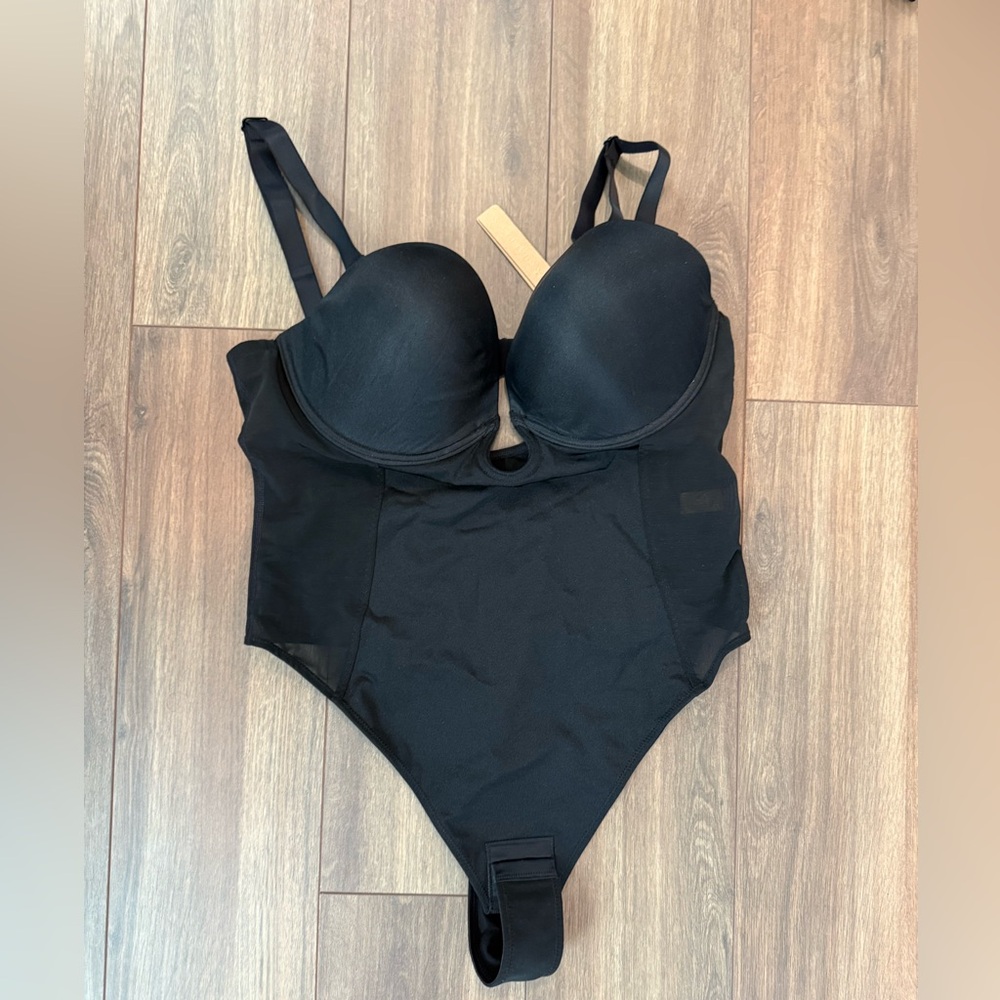 NEW Shapellx Shapewear Black Bodysuit with Underwire